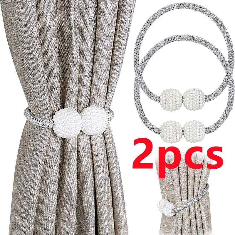 Home Bathroom Equipment - 1/2 Buah Klip Tirai Magnetik Mutiara