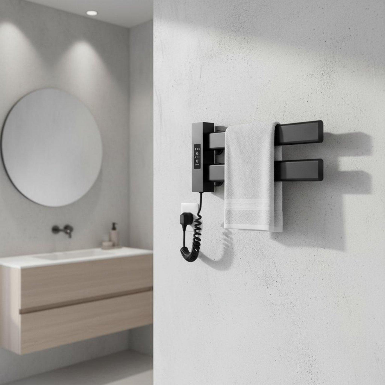 Towel Warmer Electric - Rak Pengering Handuk Pintar, Pemasangan Mudah,