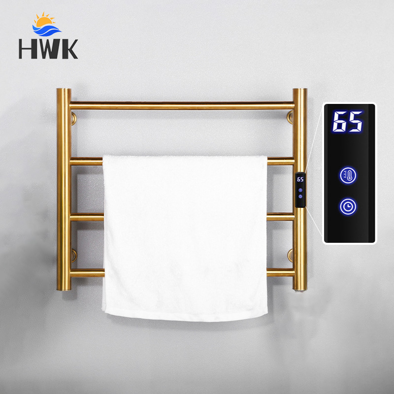Towel Warmer Electric - Rel Handuk Listrik Hitam/Krom/Emas. Penghangat Handuk