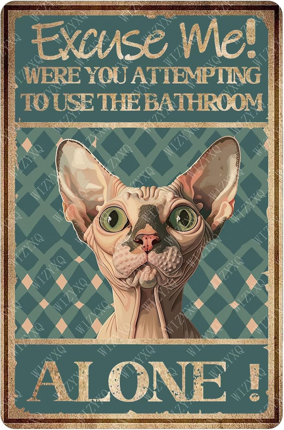 Home Alone Bathroom - Papan Tanda Logam 'Excuse Me Alone'