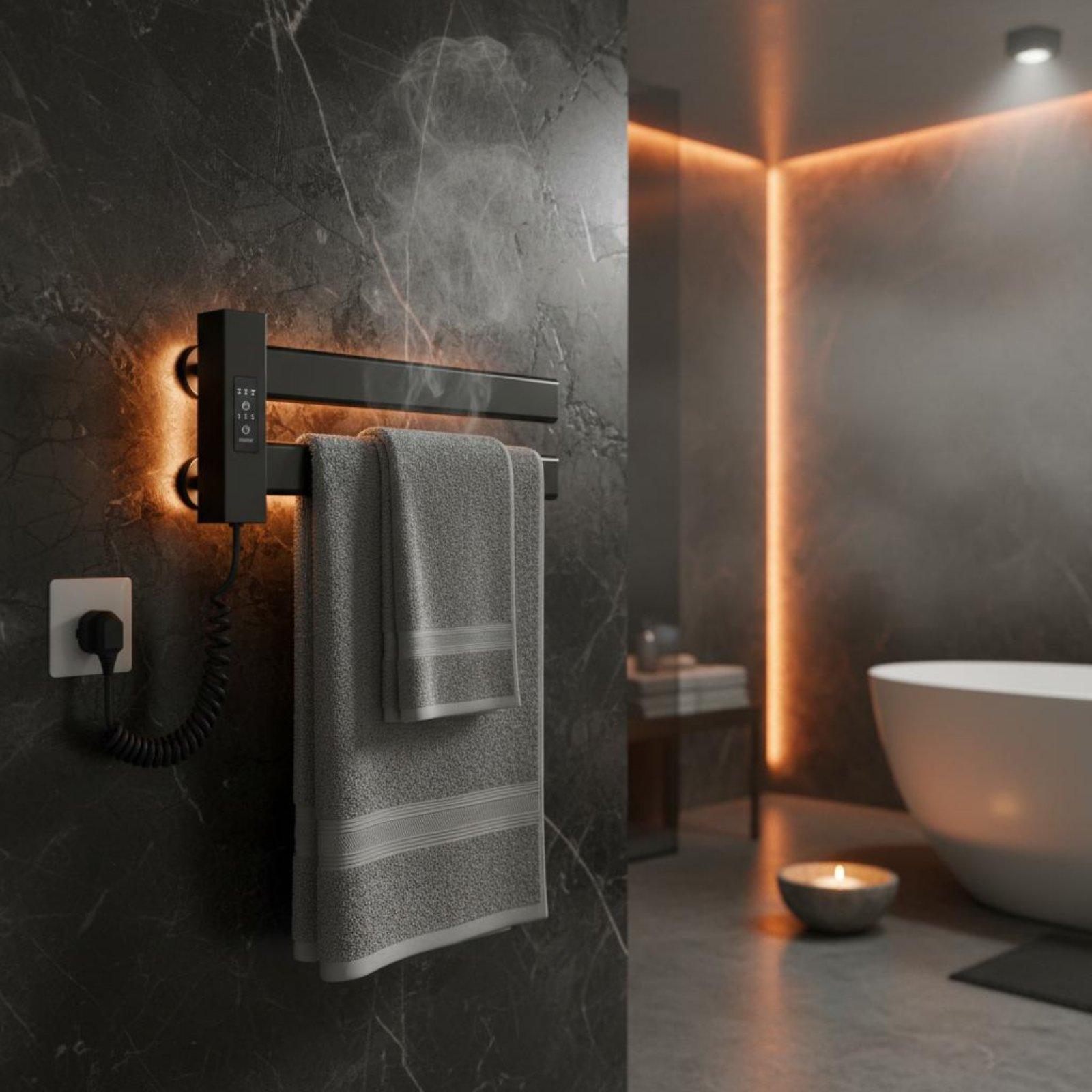 Towel Warmer Electric - Rak Pengering Handuk Pintar, Pemasangan Mudah,