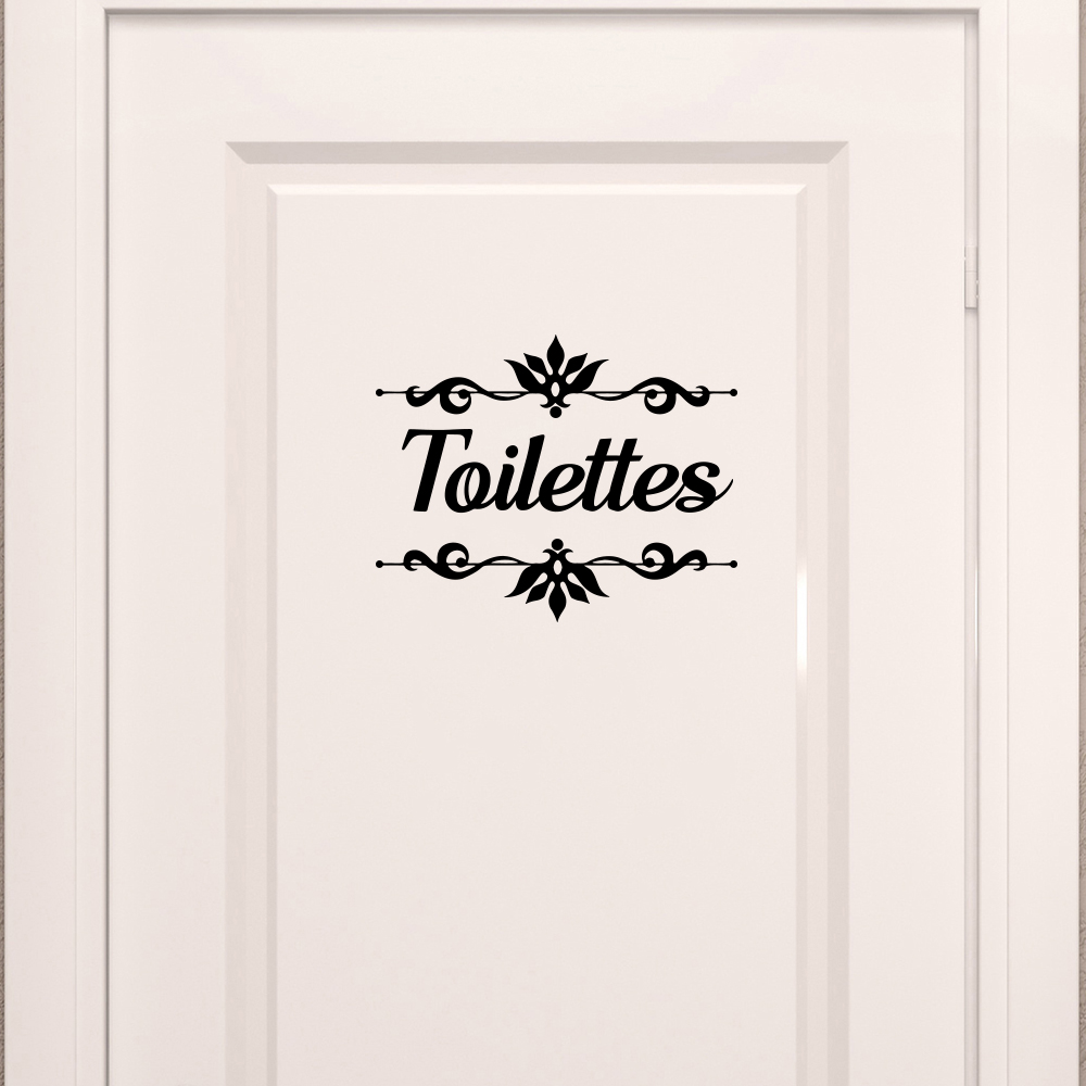 Home Bathroom Tiles - Perlengkapan mandi Perancis, stiker Decal Toilet