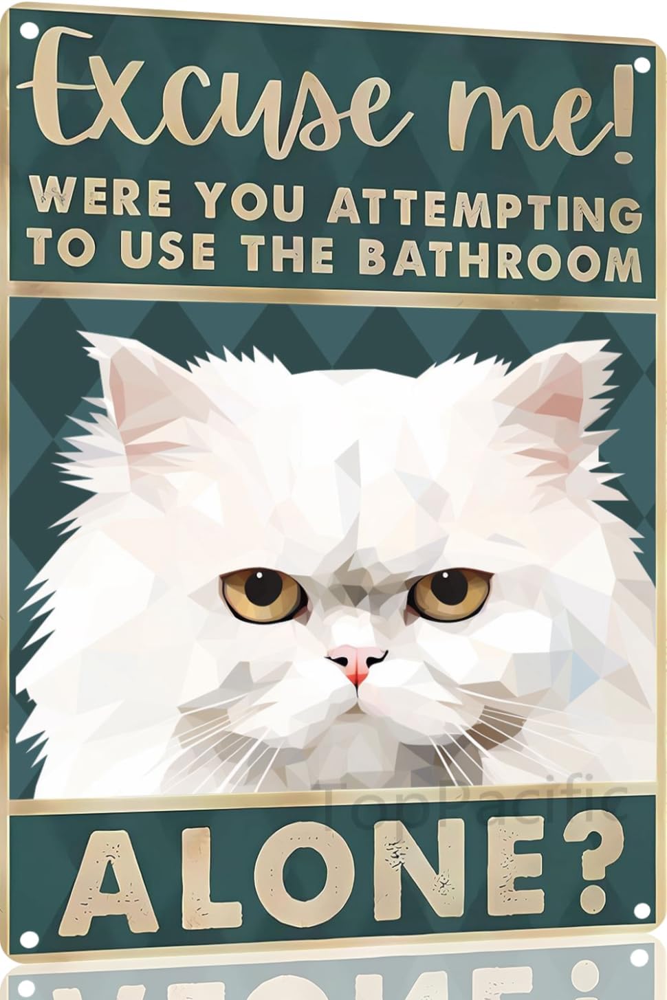 Papan Tanda Retro Kucing Persi - Home Alone Bathroom ulasan dan harga